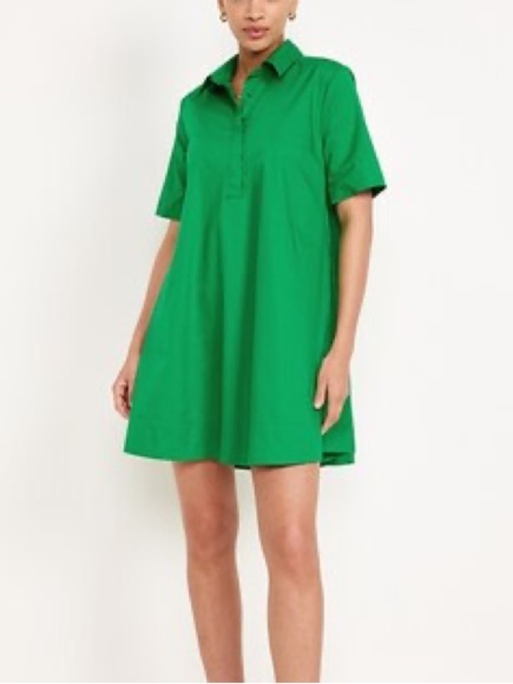 Old Navy Green Short-Sleeve Shirt Dress